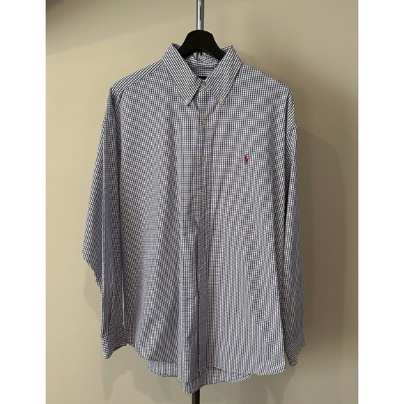 Men's polo Ralph Lauren longsleeve button-down plaid medium - Picture 11 of 14